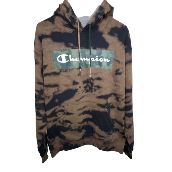 Champion Hoodie Custom Bleached Sz L - Picture 1 of 10